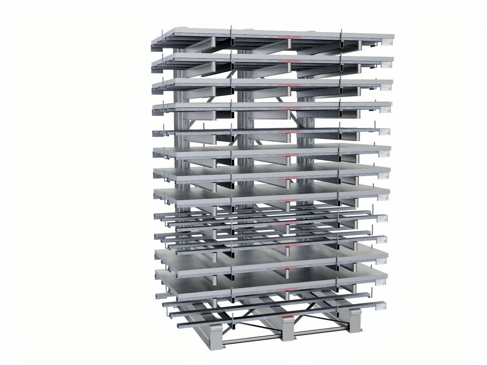 Sistema de armazenamento de chapas metálicas EuroTower® multitarefa